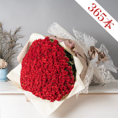 赤バラ108本の花束（かすみ草入り）｜広島花屋オンラインショップ花将