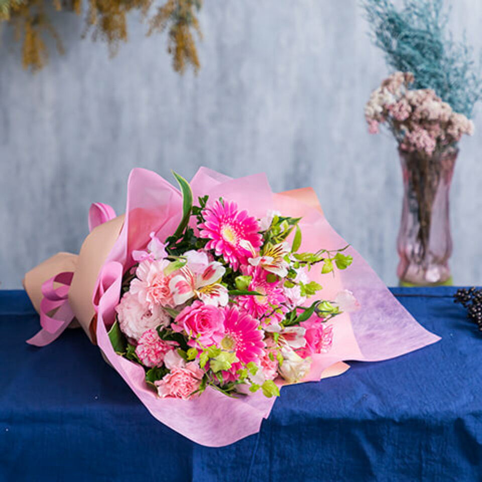 ピンクの花束 ピンク系 花束｜広島花屋オンラインショップ花将