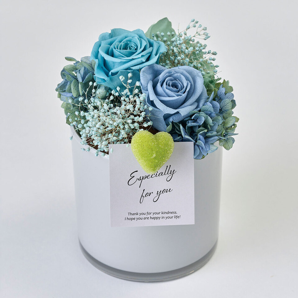 ブルー系プリザーブドフラワー｜広島花屋オンラインショップ花将