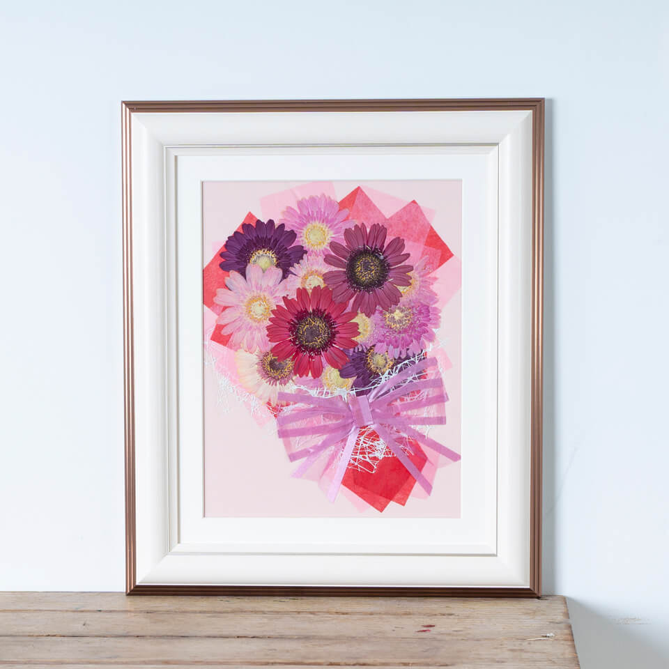 36額サイズ】ガーベラ12本花束の押し花｜広島花屋オンラインショップ花将