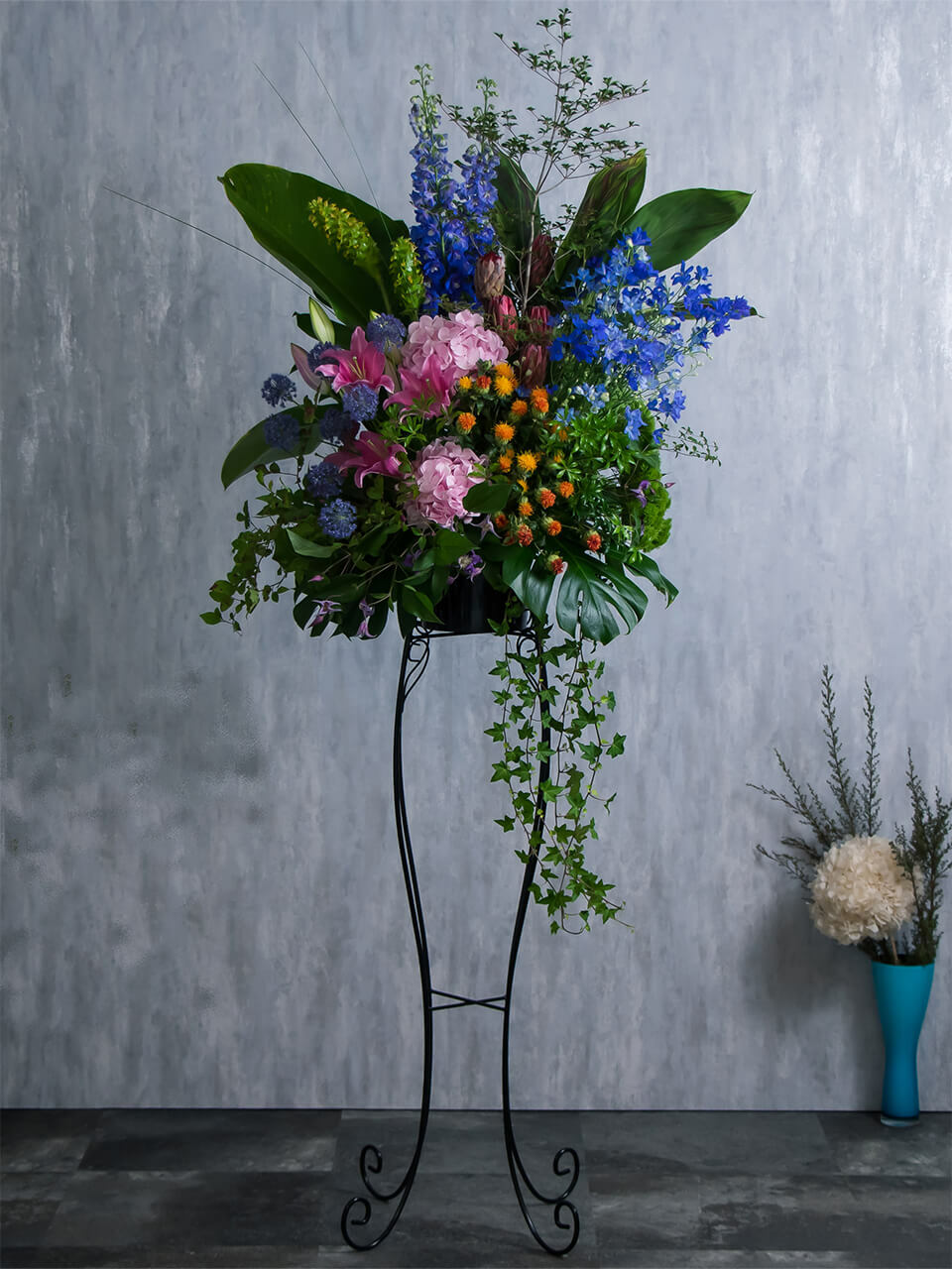 スタンド花 1段スタイリッシュ｜広島花屋オンラインショップ花将