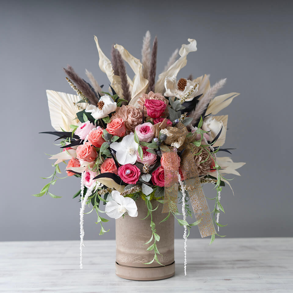 ロゼアンティーク・プリザーブドフラワーアレンジメント｜広島花屋
