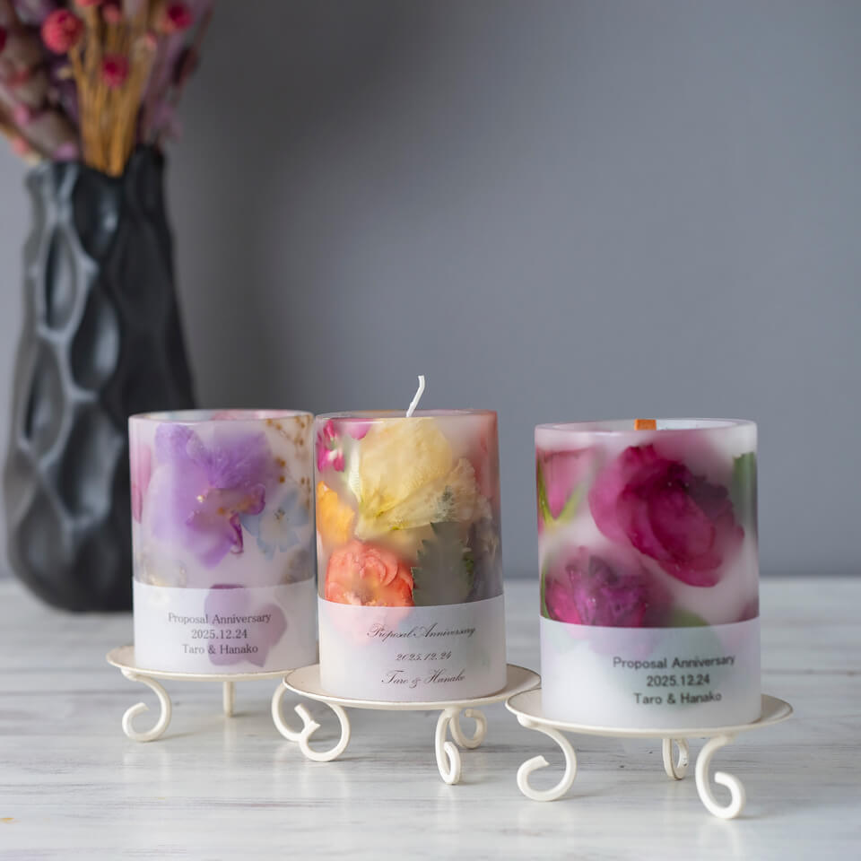 花束ブーケ等をキャンドル保存加工【お得3本セット】｜広島花屋